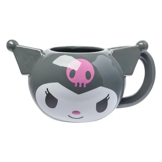 Hello Kitty Kuromi Face Sculpted krus grått 650 ml keramikk