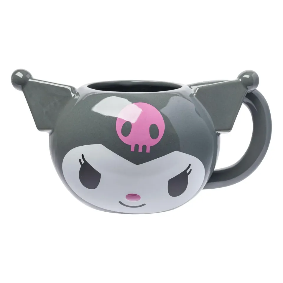 Hello Kitty Kuromi Face Sculpted krus grått 650 ml keramikk
