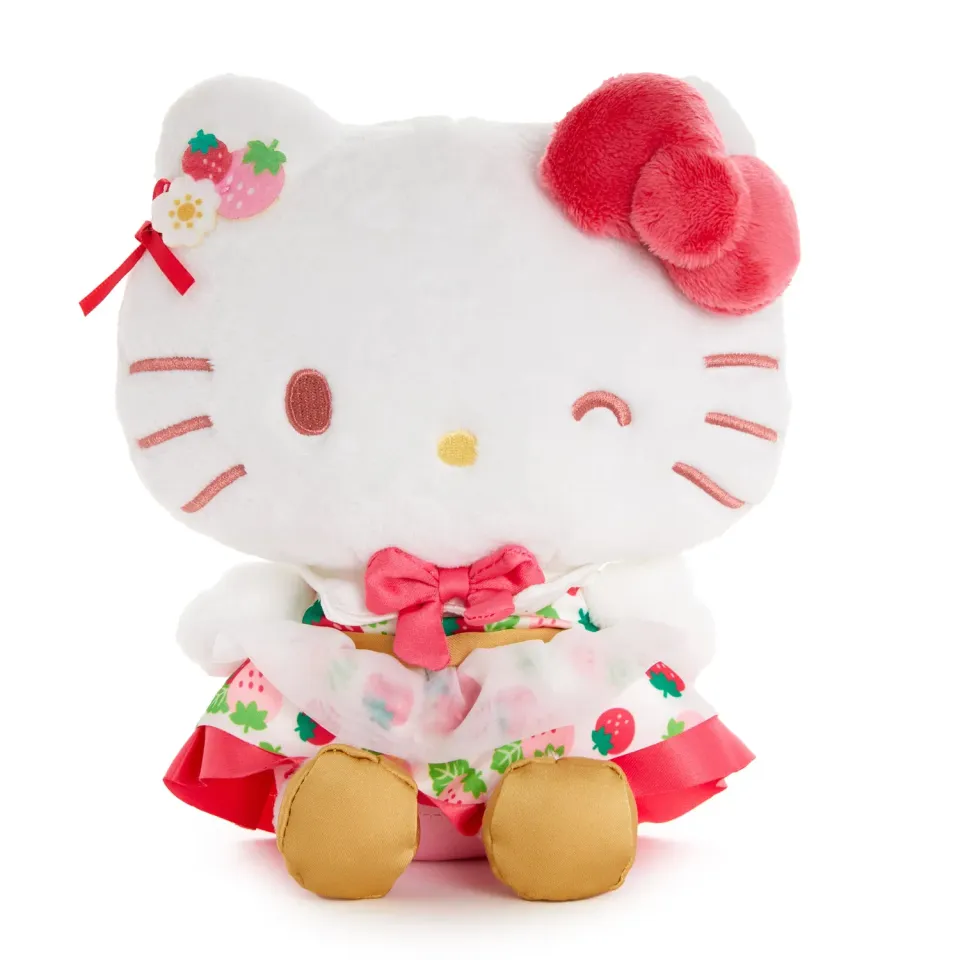 Hello Kitty Strawberry News 50th Anniversary 8" Plush-bamse
