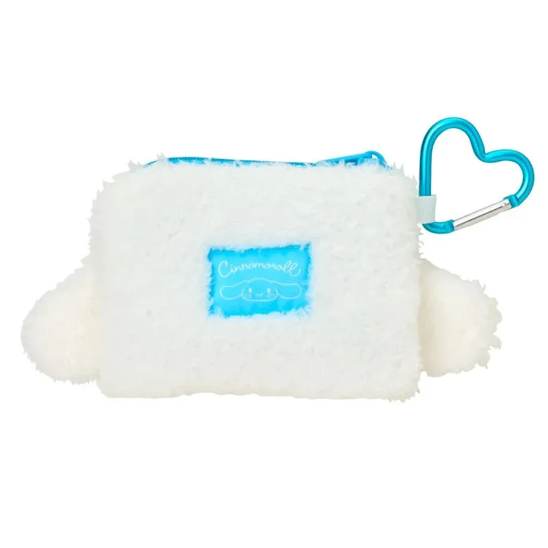 Hello Kitty Cinnamoroll Fuzzy Mini glidelåspung med karabinkrok