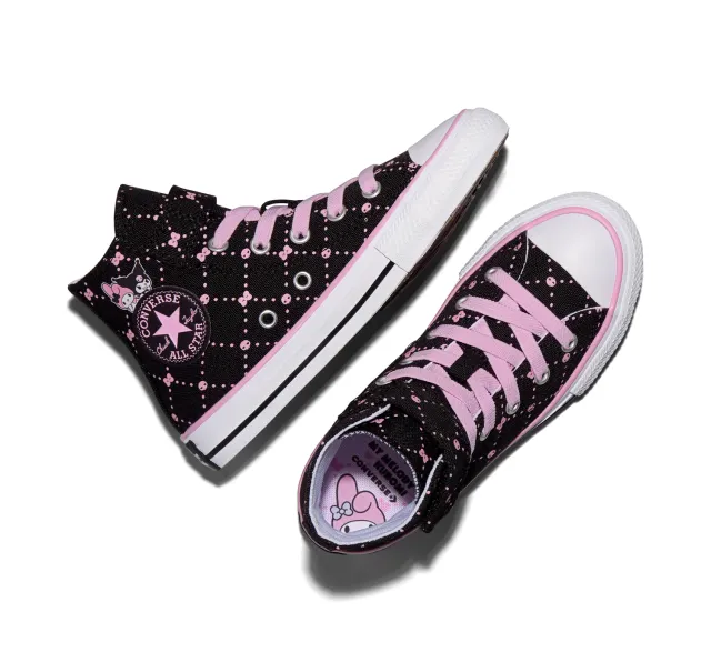 Converse x My Melody & Kuromi Chuck Taylor All Star Easy-On barnesko svart rosa brun str. 11–3