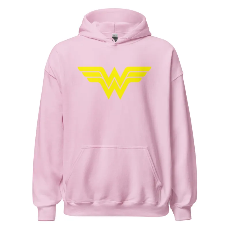 Wonder Woman Logo Hoodie hettegenser rød S–5XL bomullsblanding