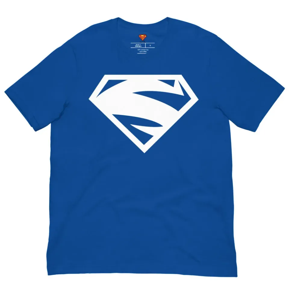 Superman Blue/Red Logo T-skjorte True Royal og rød, bomull