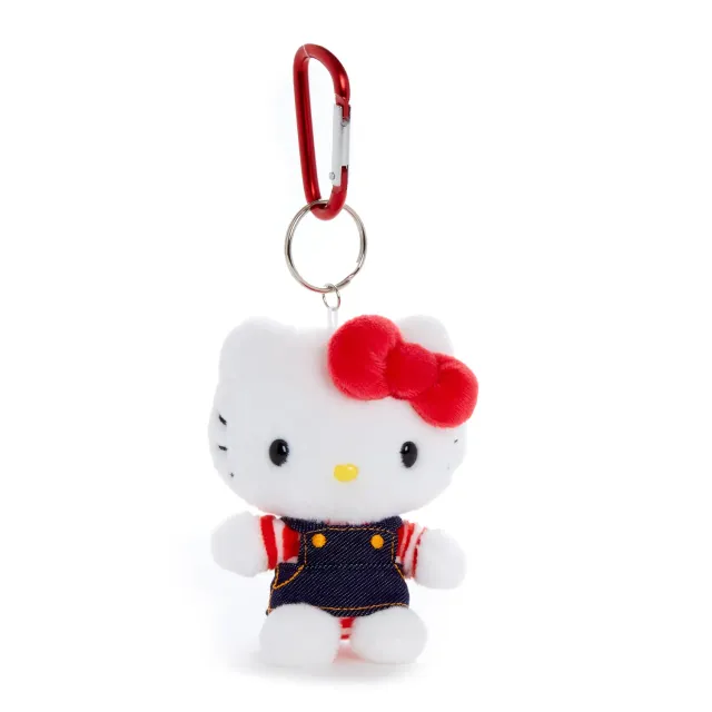 Hello Kitty Plush Mascot nøkkelring denim med karabinkrok