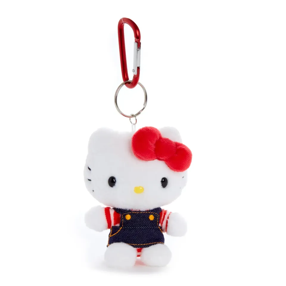 Hello Kitty Plush Mascot nøkkelring denim med karabinkrok