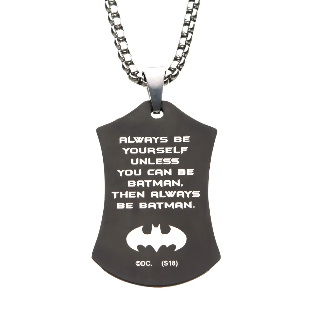 Batman Dog Tag-halskjede med Bat-emblem i rustfritt stål