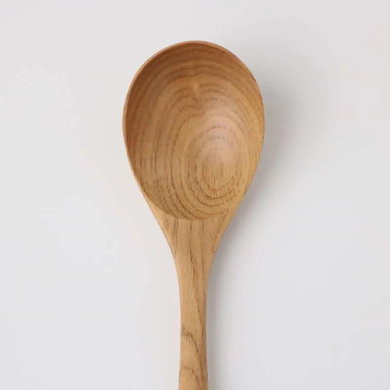 Neo Tokyo Japanese Wooden Spoon Natural Round treskje 18 cm kastanjetre