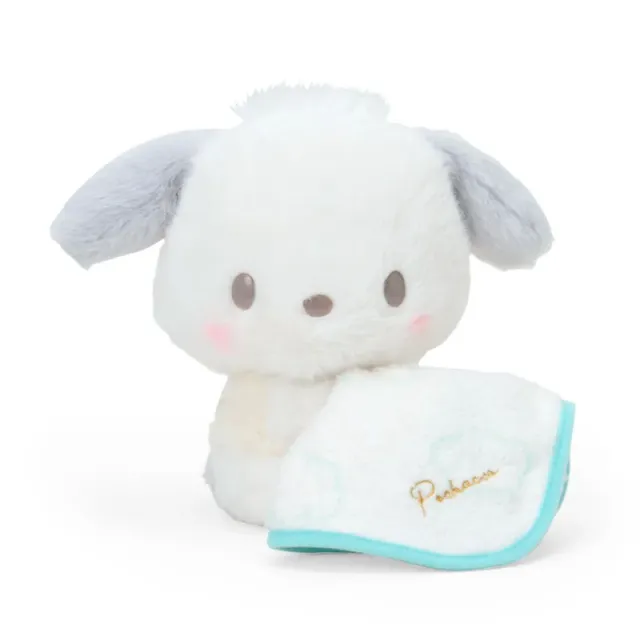Hello Kitty Pochacco 8" Plush Cloud Nap Series plysjbamse med miniteppe