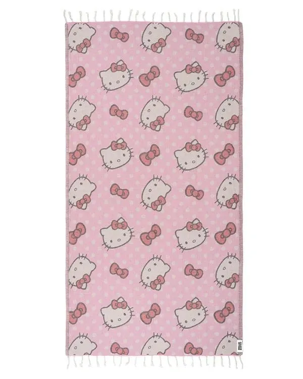 Hello Kitty x Sand Cloud Dots strandhåndkle rosa økologisk bomull
