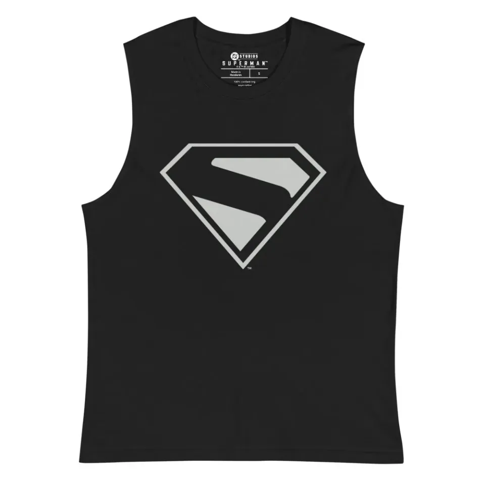 Batman Superman (2025 Movie) Black & Silver S-Shield singlet svart
