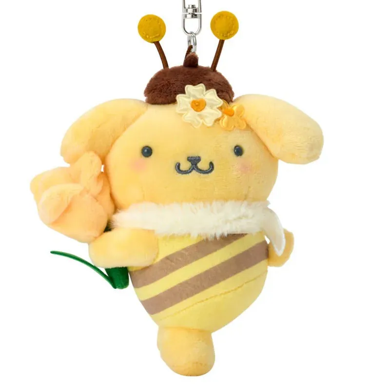 Hello Kitty Sweet As Can Bee Series Pompompurin Plush Mascot Keychain nøkkelring
