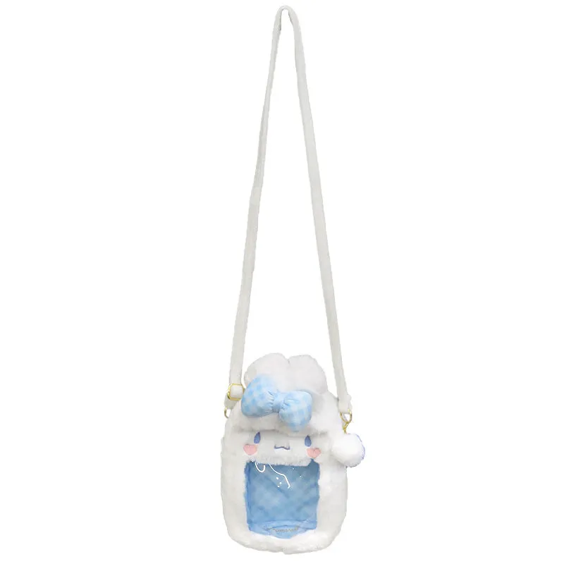 Hello Kitty Fluffy Heart Cinnamoroll crossbody-veske – plysj