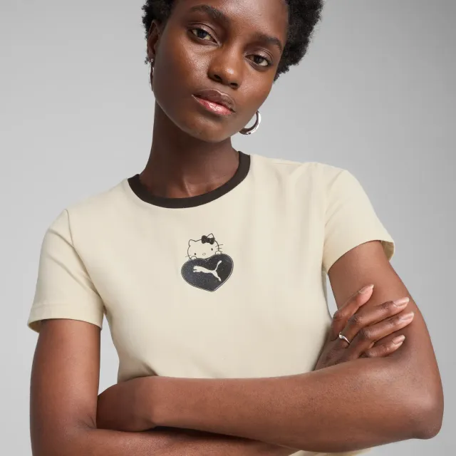 Hello Kitty x PUMA Graphic Baby Tee T-skjorte Alpine Snow cropped