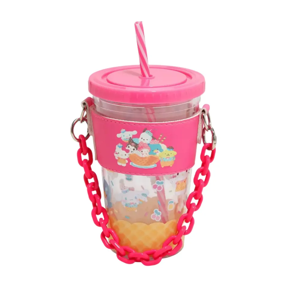 Hello Kitty and Friends Acrylic Travel Tumbler reisekopp 16 oz med kjede