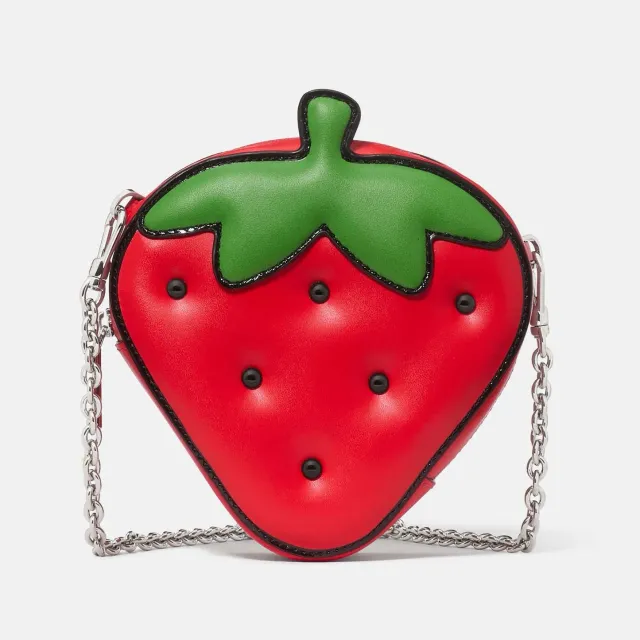 Hello Kitty x Kate Spade 3D Strawberry miniveske i skinn