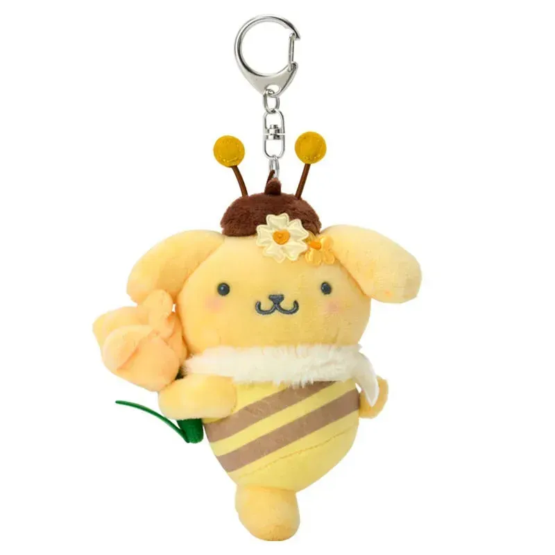 Hello Kitty Sweet As Can Bee Series Pompompurin Plush Mascot Keychain nøkkelring
