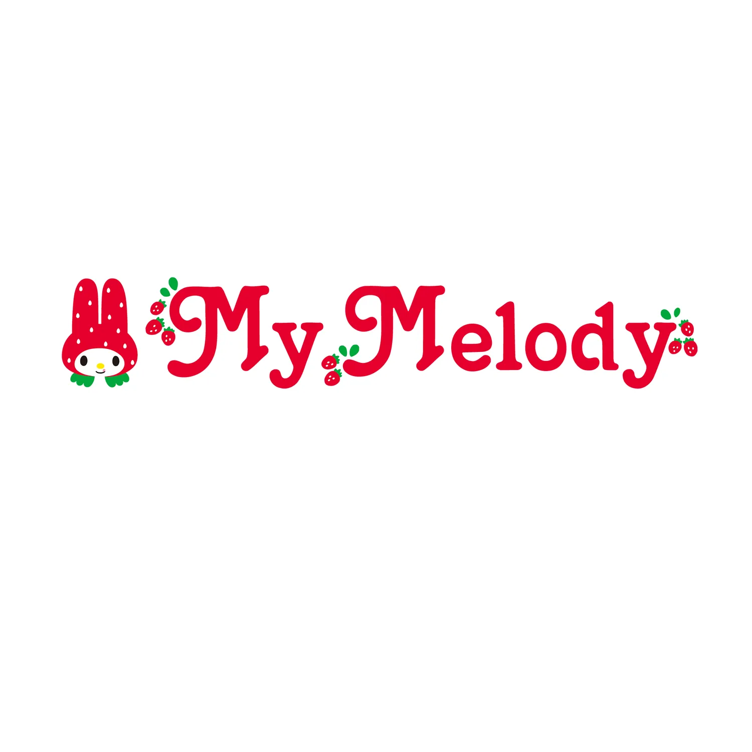 Hello Kitty My Melody Strawberry Logo Classic Crewneck collegegenser svart