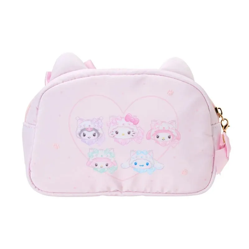 Sanrio Characters Milky Kitten glidelåspung med avtakbar sløyfe