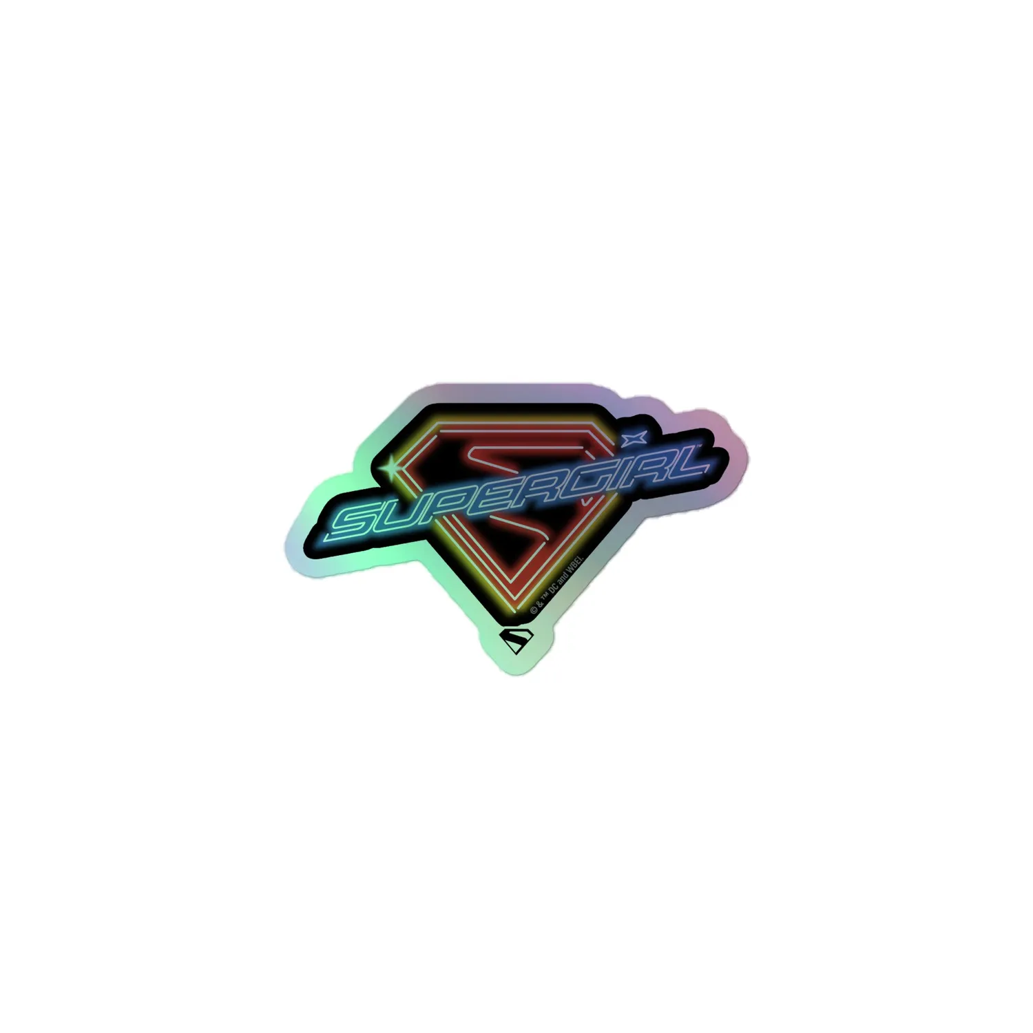Batman SUPERGIRL (2026 Movie) Holographic Sticker Neon Logo