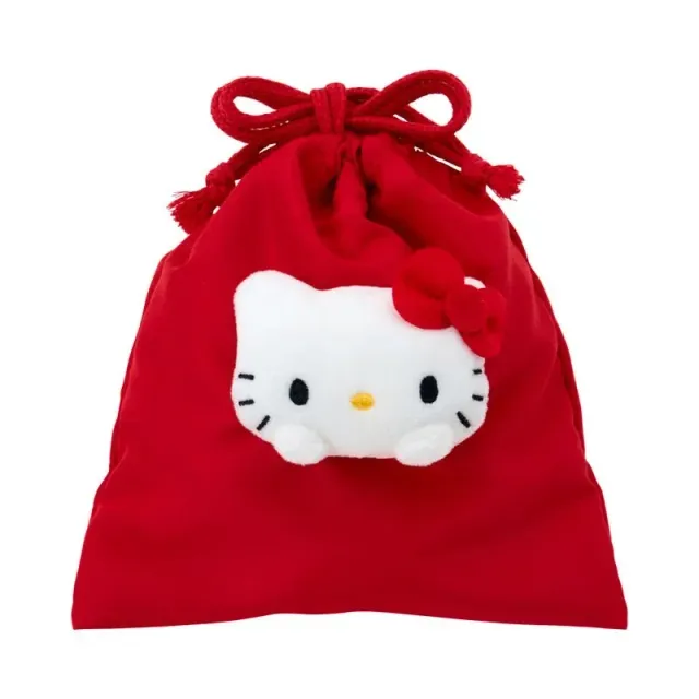 Hello Kitty Face Plush snørepung – plysj til småting