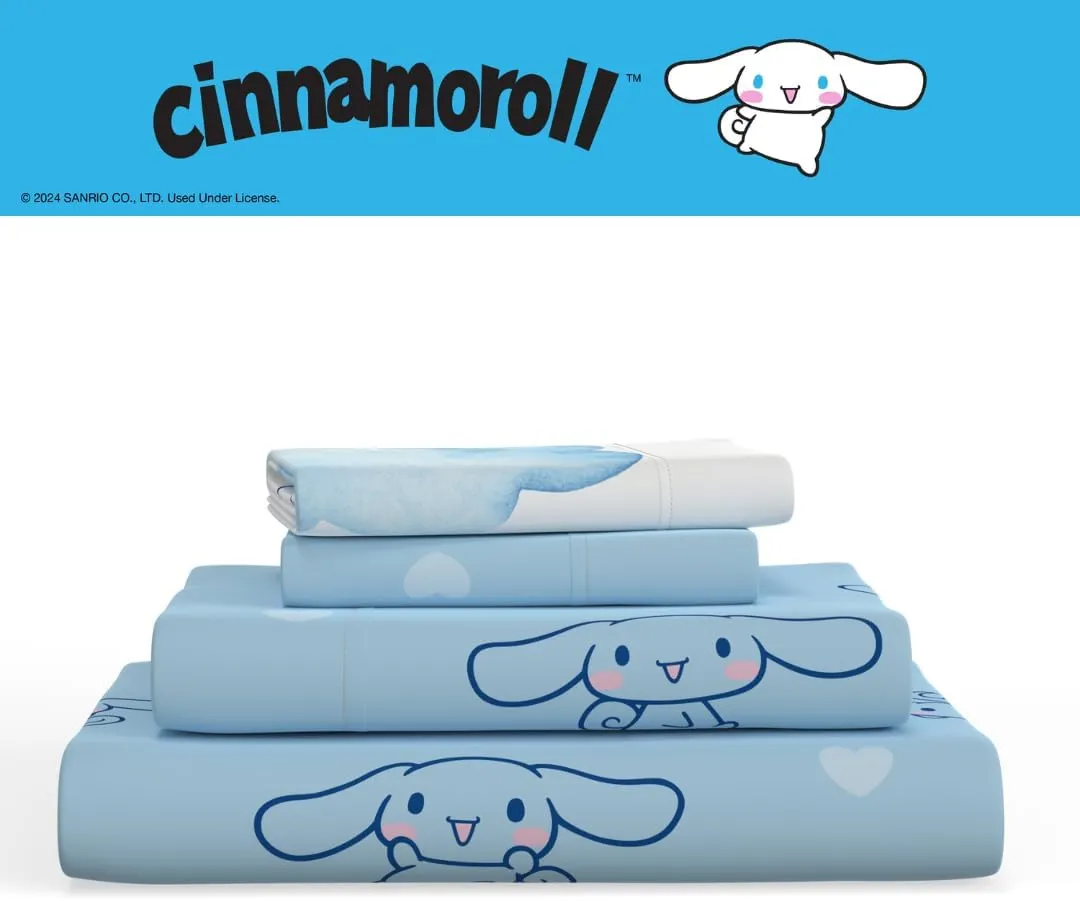 Hello Kitty Cinnamoroll Bouncing Clouds laken microfiber Twin 3 deler flerfarget