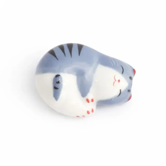 Neo Tokyo Chopstick Rest Relaxing Cat blå spisepinnestøtte porselen