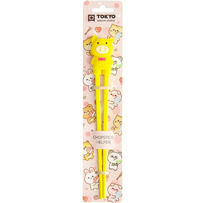 Neo Tokyo Training Chopsticks Yellow Pig treningsspisepinner 22 cm plast