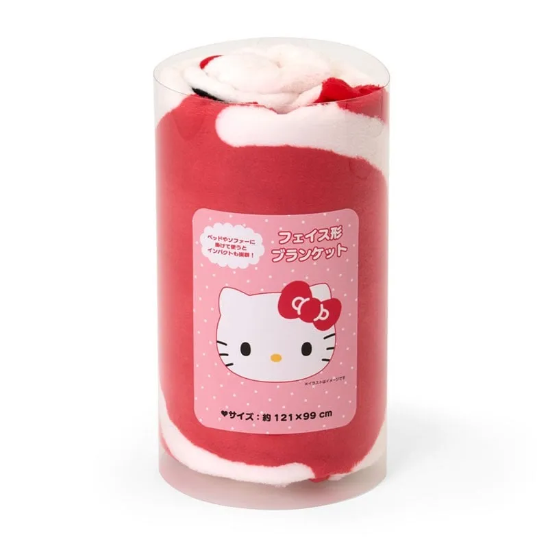Hello Kitty Face-Shaped-pledd klassisk rød 122 × 97 cm myk polyester