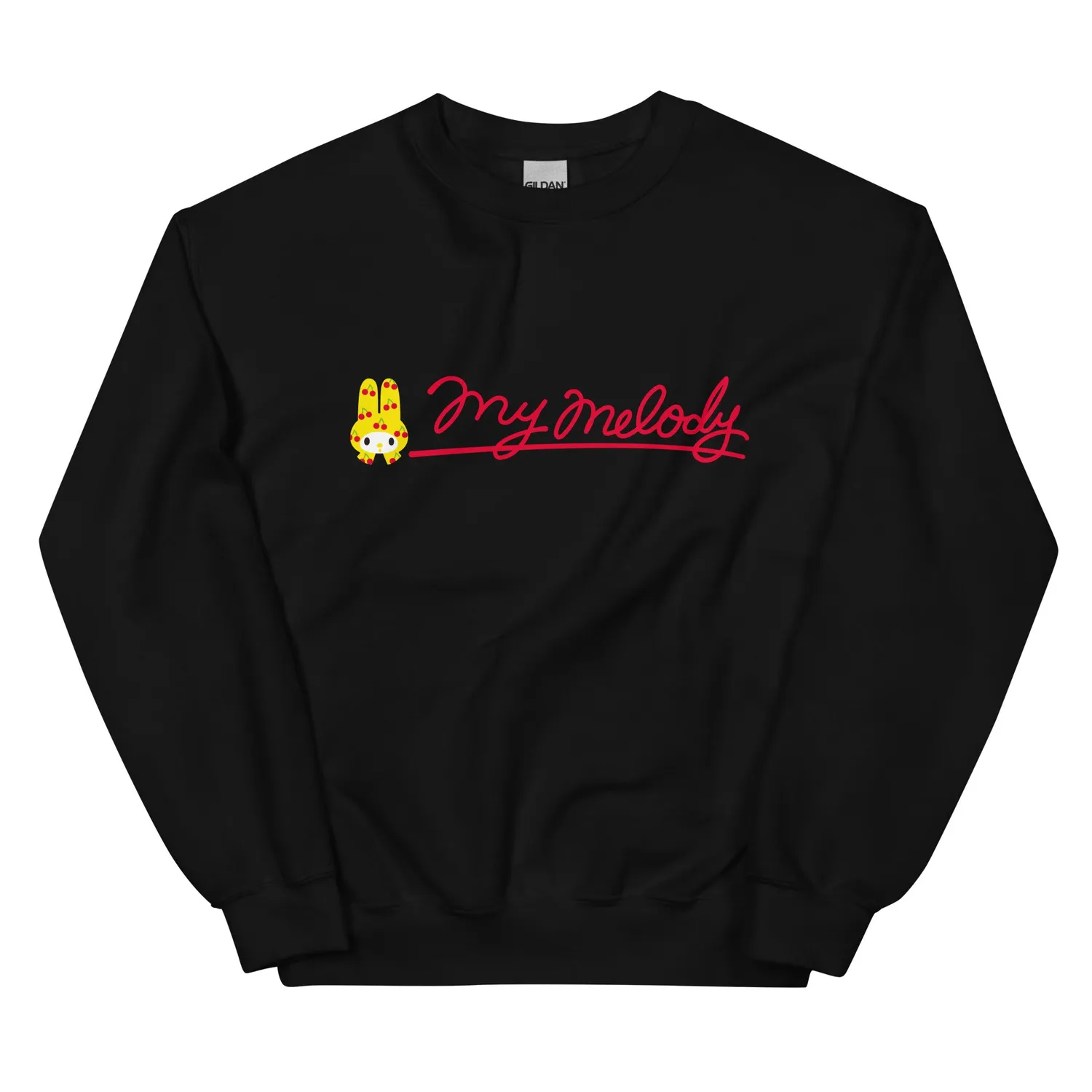 Hello Kitty My Melody Cherry Sweet Logo Classic Crewneck collegegenser svart