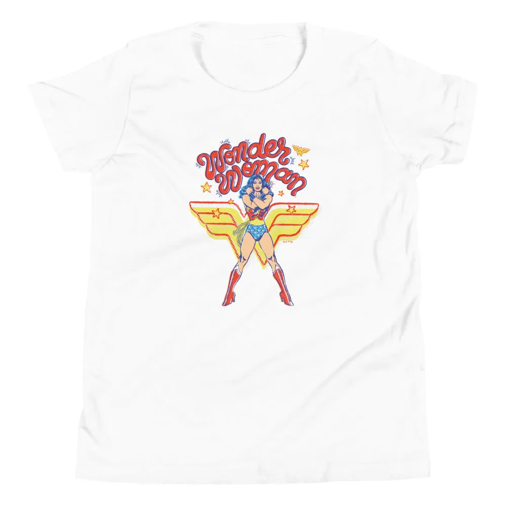 Batman WONDER WOMAN Amazing Amazon Youth T-Shirt barne-t-skjorte Athletic Heather