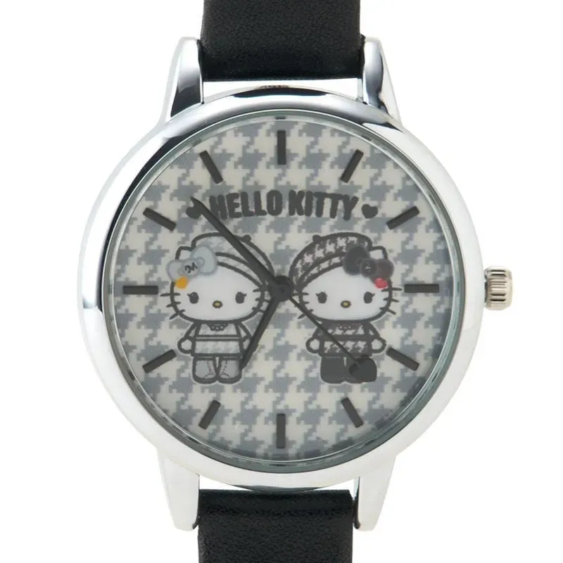 Hello Kitty Monochrome Birthday Twins armbåndsur svart-hvitt