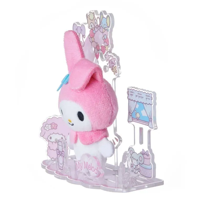 Hello Kitty Nuikatsu Plushie Life My Melody plysjsett med stativ