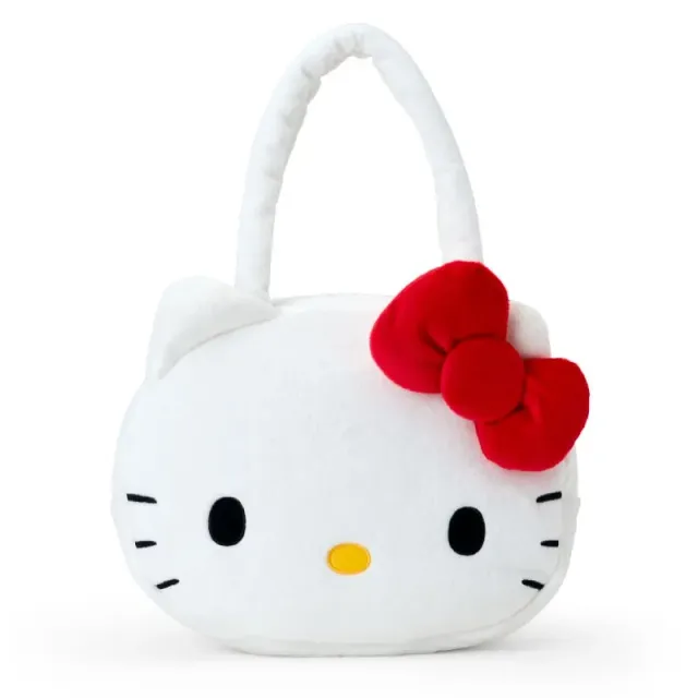 Hello Kitty Plush Face Tote Bag veske med dobbel glidelås
