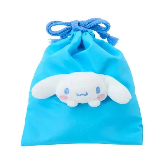 Hello Kitty Cinnamoroll Face Plush Drawstring Travel Pouch snørepung