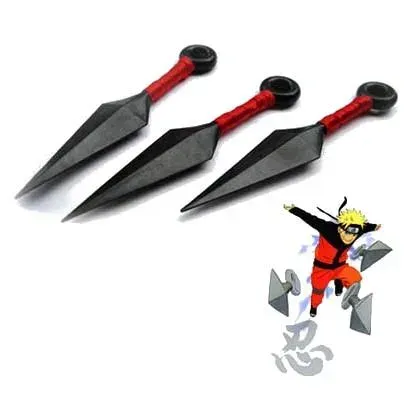 Neo Tokyo Naruto Plastic Kunai røde kunai 3-pakning plast