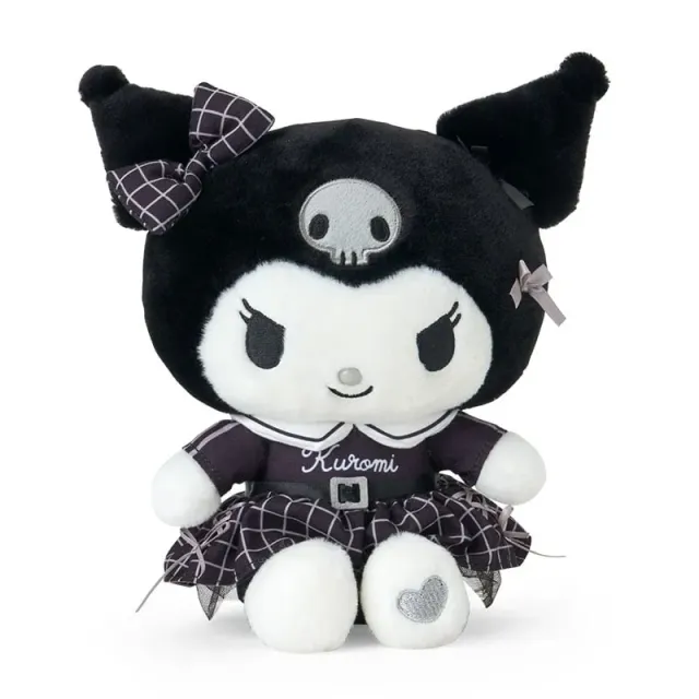 Hello Kitty Silver Houndstooth Kuromi kosedyr 8 tommer i sølv