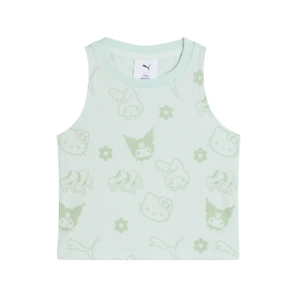 Hello Kitty x PUMA Kids Ribbed Tank Top singlet Peaceful Blue 3T ribbestrikk