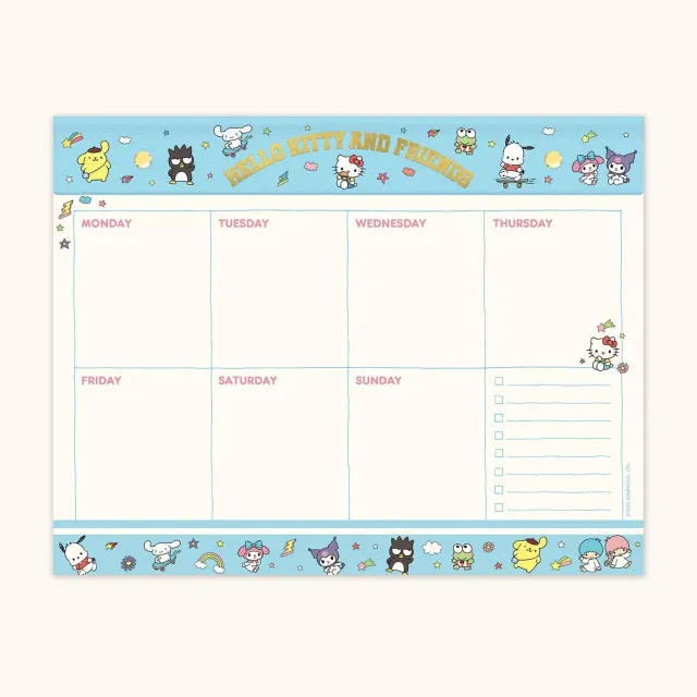 Hello Kitty and Friends College Letters ukesplanlegger blå 60 ark