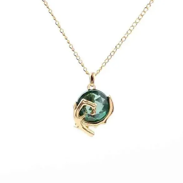 Neo Tokyo Zelda Kokiri Emerald Spiritual Stone Necklace halskjede smaragd
