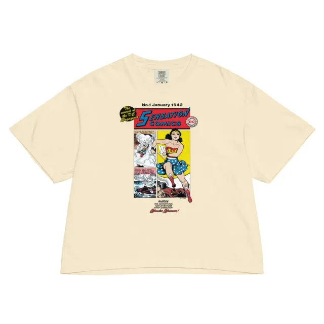 Batman WONDER WOMAN Sensation Comics boxy T-skjorte elfenben