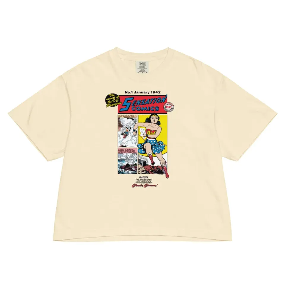 Batman WONDER WOMAN Sensation Comics boxy T-skjorte elfenben