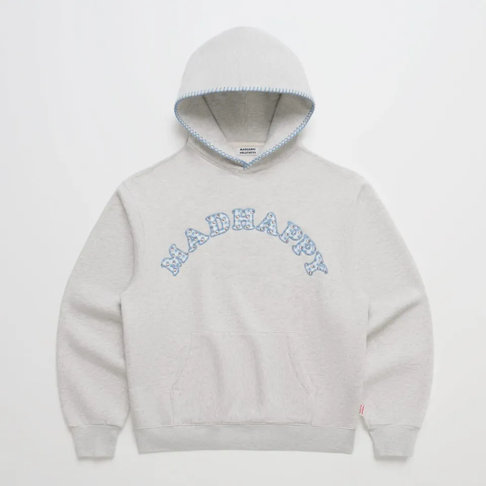 Hello Kitty x Madhappy Logo fleecehettegenser lys grå S