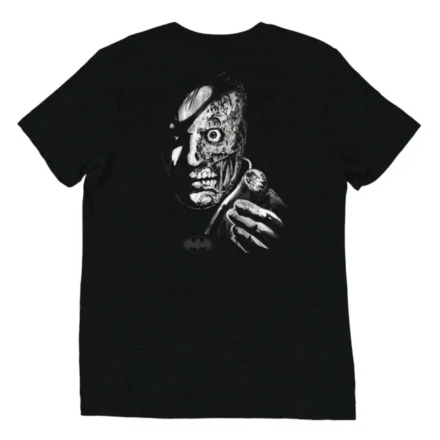 Batman Two-Face Duality brodert T-skjorte, svart tri-blend