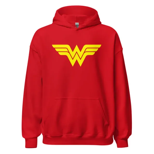 Wonder Woman Logo Hoodie hettegenser rød S–5XL bomullsblanding