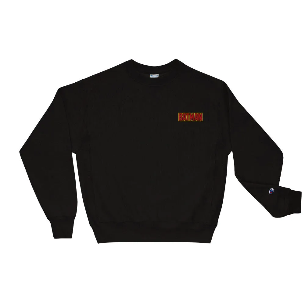 Batman Swinging into Action Champion® brodert sweatshirt svart S–XXL