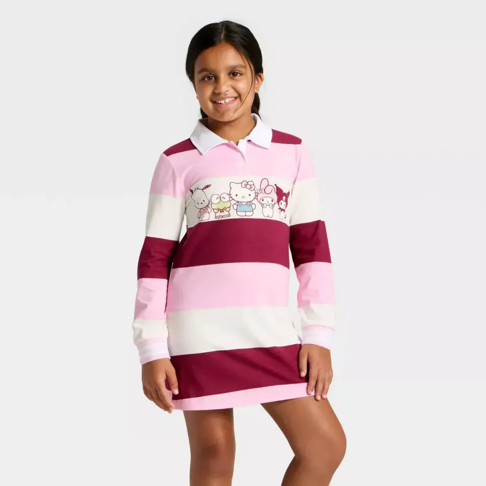Hello Kitty and Friends Girls Striped Rugby Dress kjole flerfarget
