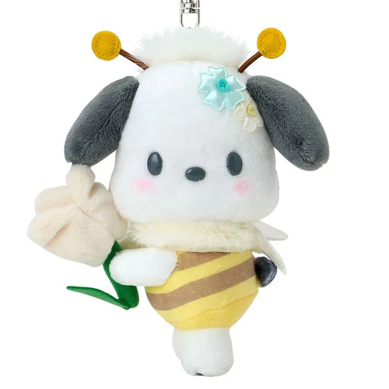 Hello Kitty Sweet As Can Bee Series Pochacco Plush Mascot Keychain nøkkelring