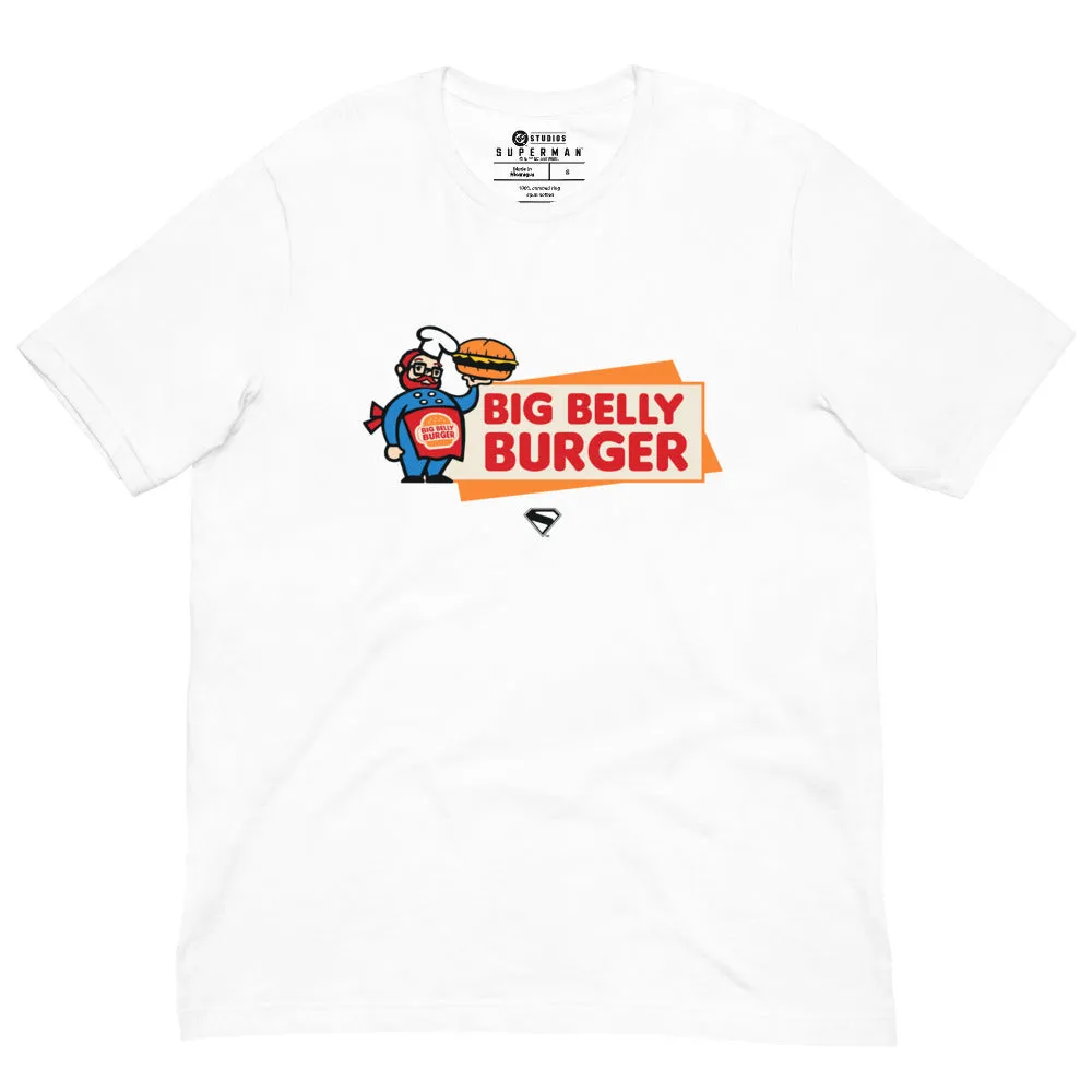 Batman Superman (2025 Movie) Big Belly Burger-logo T-skjorte rød