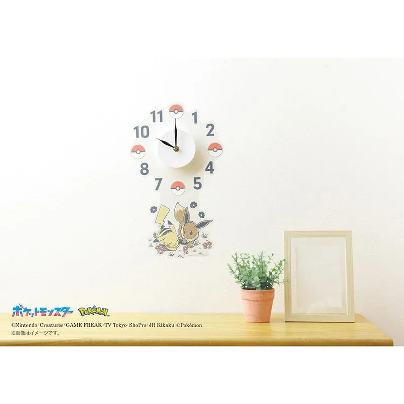 Pokemon Clock Wall Sticker Pikachu & Eevee veggklokke AA