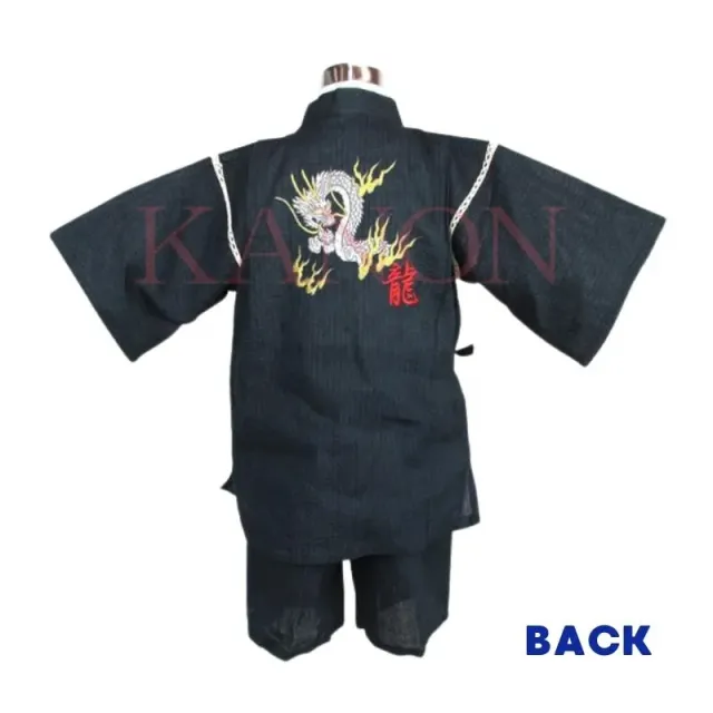 Japanese Traditional Yukata for kids with Dragon jinbei mørkeblå 110 cm